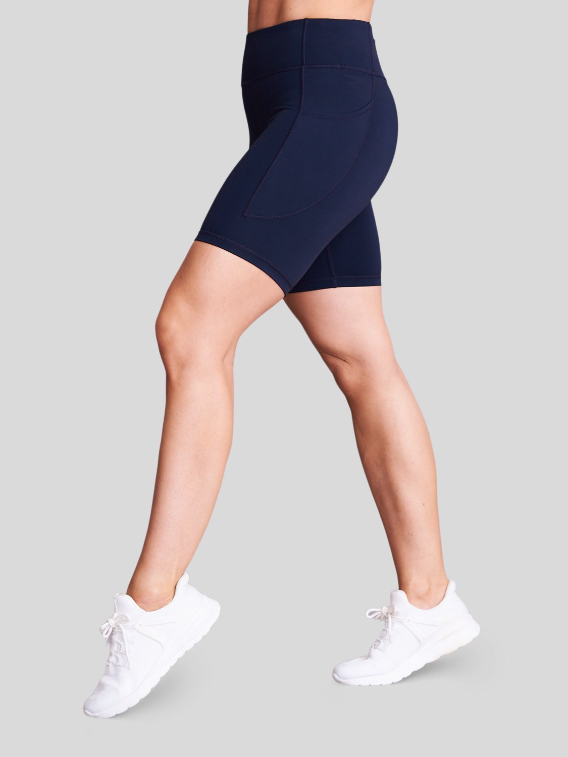 High Waisted Compression Shorts - Navy